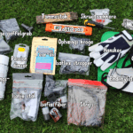 Værktøj og reservedele til Camp-let: Gaffatape, strips, Isafix, Tear-Aid, stropper, skruetrækker m.m.